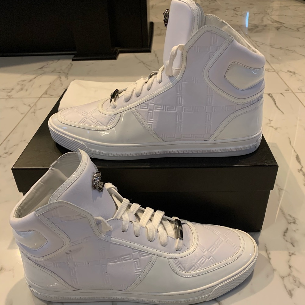 Men’s Versace White Patent Leather Sneaker